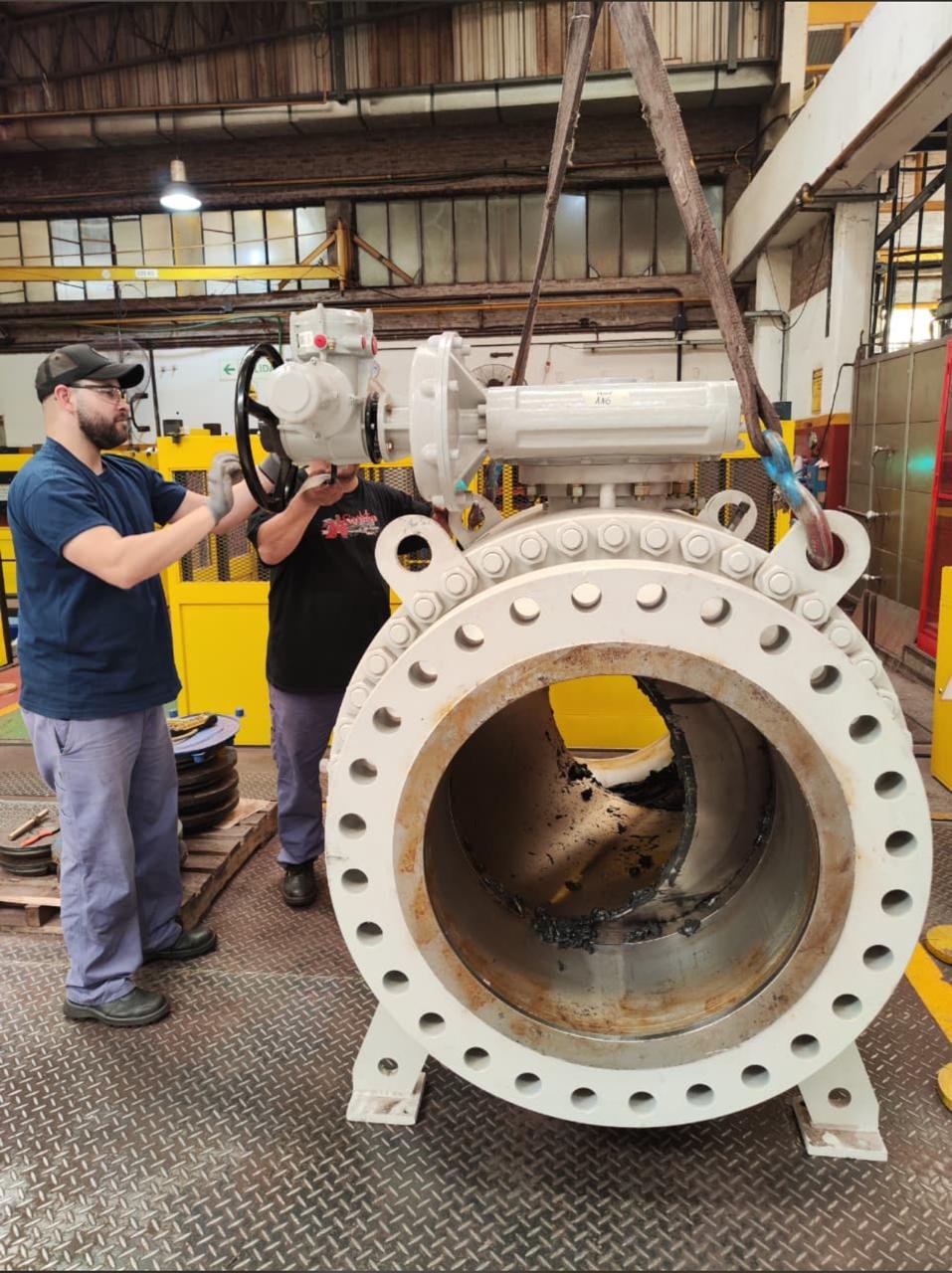 42-inch motorized industrial valve assembly